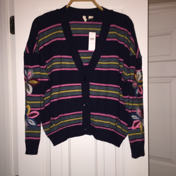 SOLD NWT anthro brand Moth Felted Posy Cardigan - Picture 5 of 8